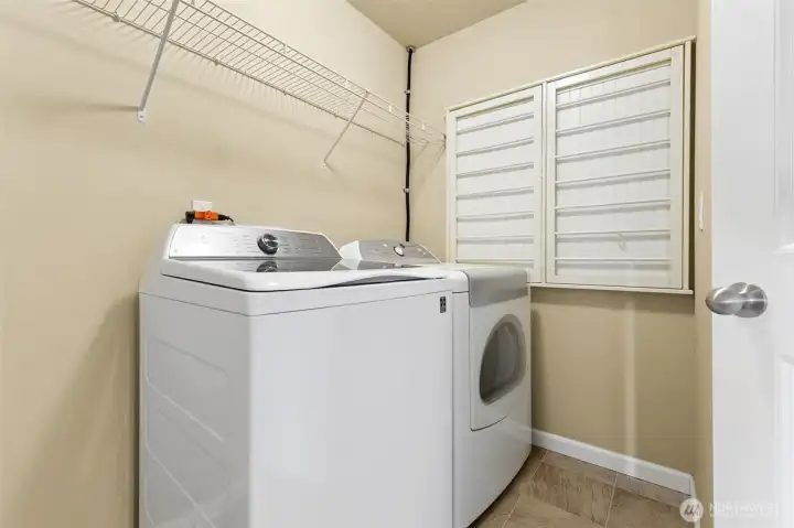 Upper level laundry room allows you to keep your laundry on the same level as the bathrooms. Upper level laundry room allows you to keep your laundry on the same level as the bathrooms.