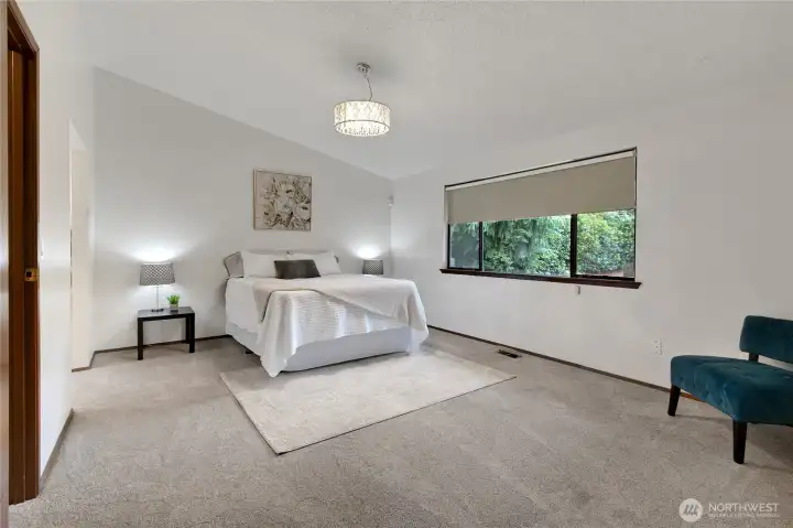Primary bedroom with walk in closet