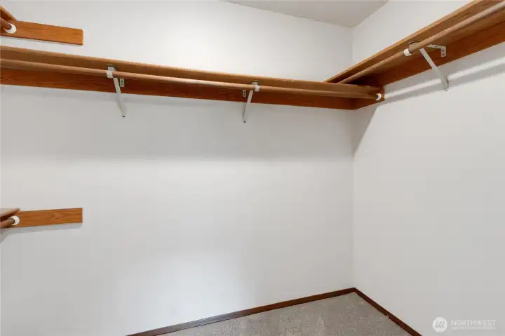 Walk in primary closet