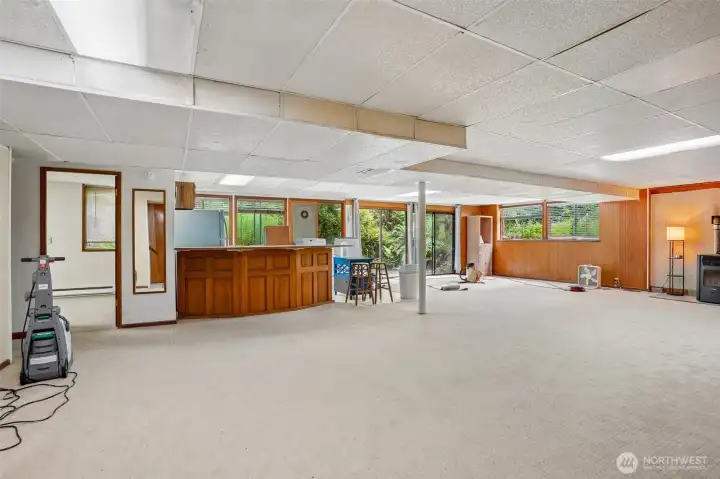 Expansive basement area with kitchen Expansive basement area with kitchen