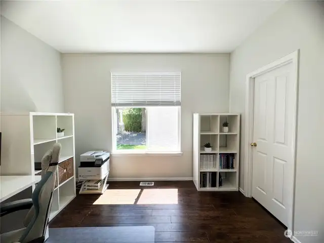 Spacious office with walk-in closet for plenty of storage! Beautiful natural light.