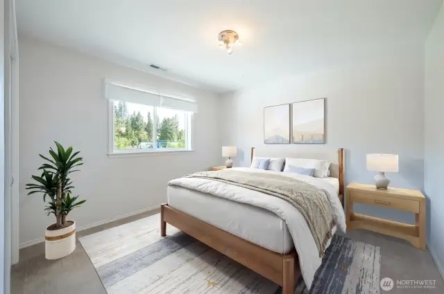 virtually staged upper bedroom 2