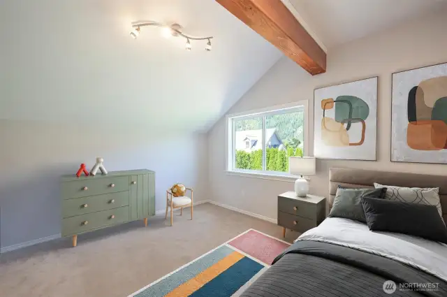 virtually staged upper bedroom 3