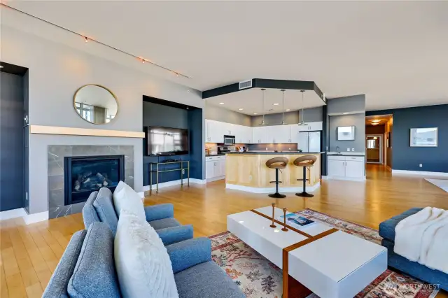 Gas Fireplace in the Living Room Area