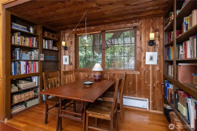 Dining Room with shelves for all your books and games