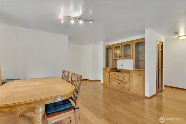A convenient built-in hutch in the dining room adds to your entertaining convenience.