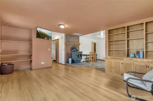 Gatherings are easy with the family room open to the kitchen.