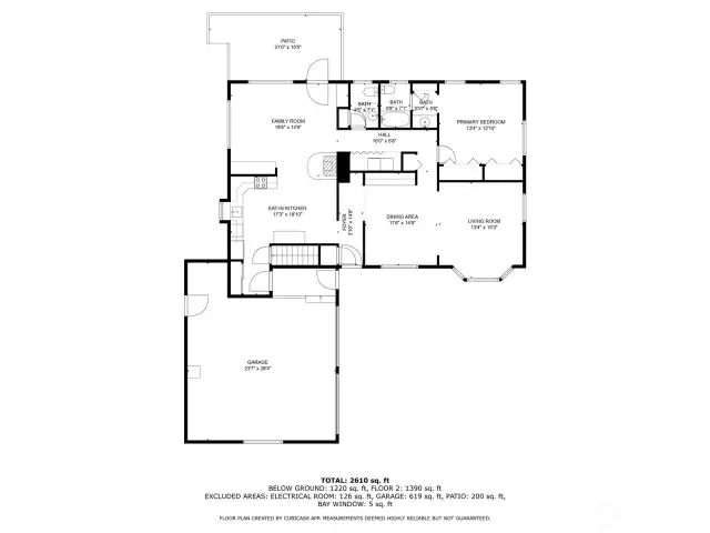 Upper level floor plan.