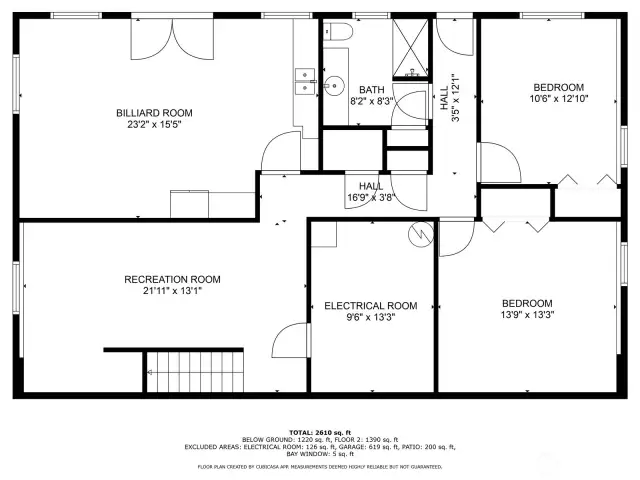 Lower level floor plan.
