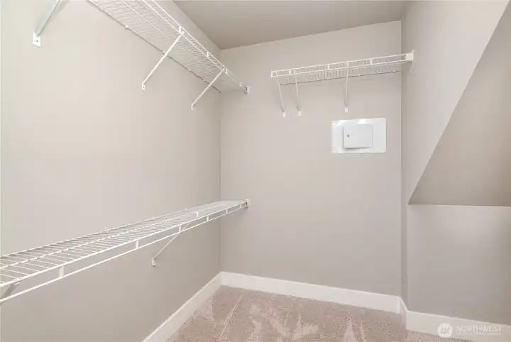 Spacious walk-in closet for the primary! bedroom.