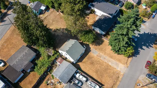 Current structure built in 1937 is a little 2 story home of 1056 sq ft.