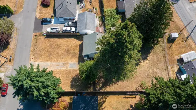 An aerial view from the north