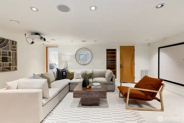 Media room or game room in the lower level.
