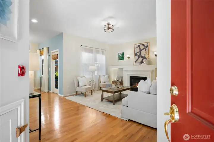 Front entry. Fresh interior paint highlights a contemporary design.