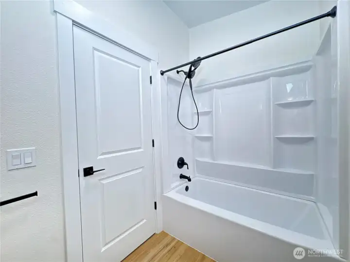 New tub/shower, and new fixtures in secondary bathroom.