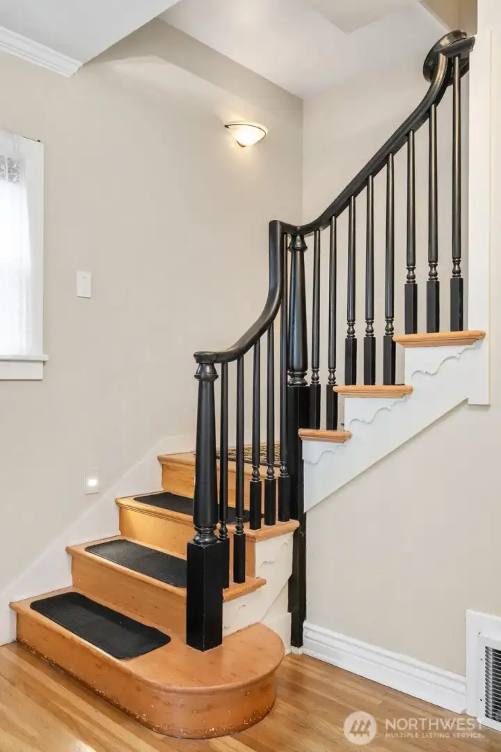 Original staircase beautifully refinished - in formal entrance