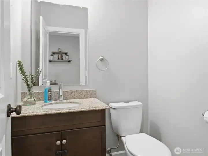 Half-bathroom downstairs right off the living room