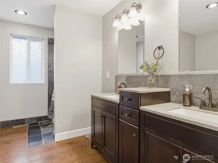 2 separate vanities with their own storage