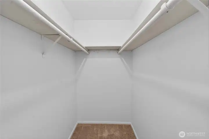 Large walk in closet in primary bedroom.