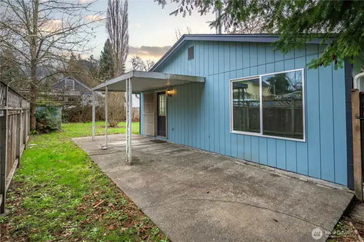 Large covered and paved patio—perfect for year-round enjoyment
