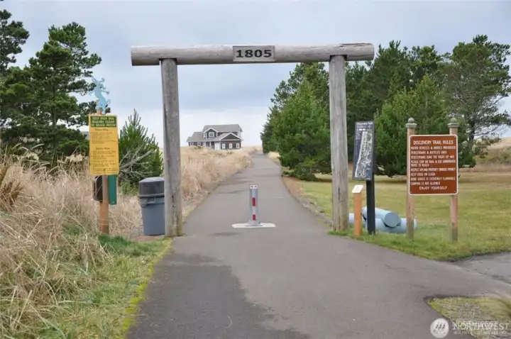 paved path to the beach and Discovery Trail