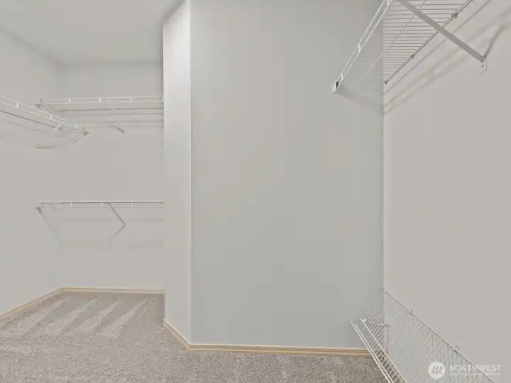 The walk-in closet is a great size and has plenty of storage for your fabulous wardrobe.