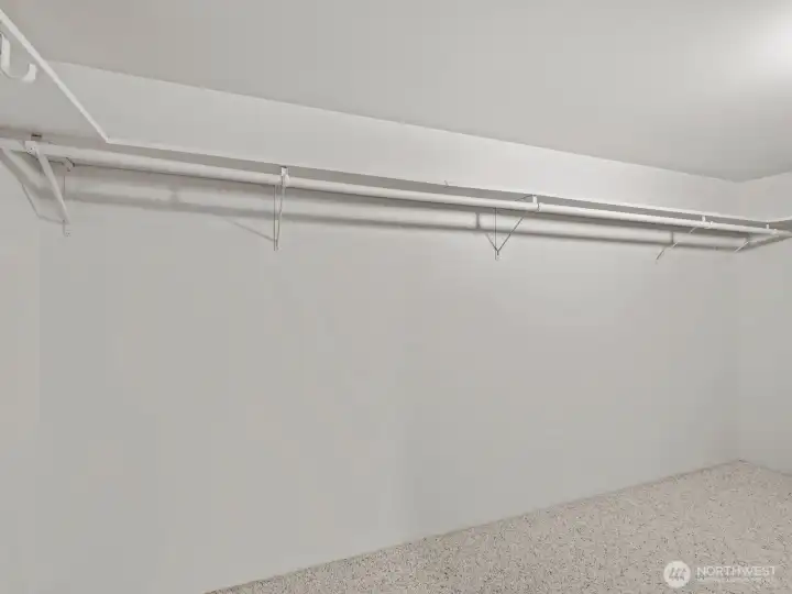 A giant walk-in closet is a nice surprise.