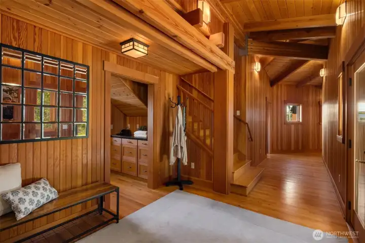 Generous entryway showcasing the superior craftsmanship of this custom-built home.
