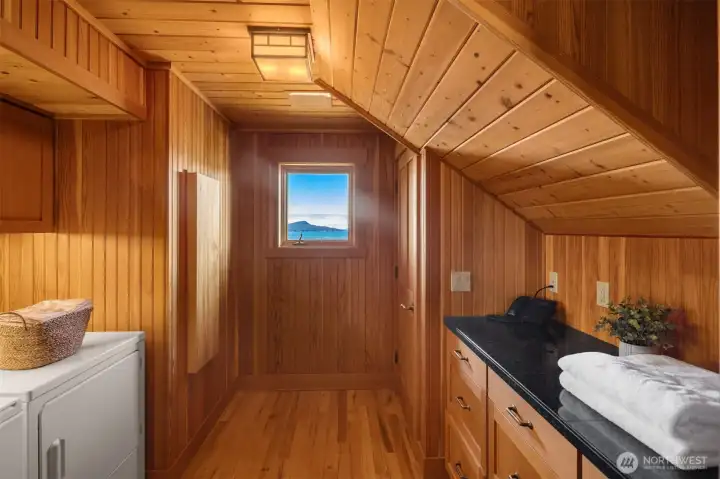 Even the laundry room has a view.