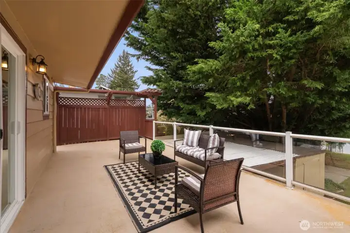 Deck with space for an herb garden.