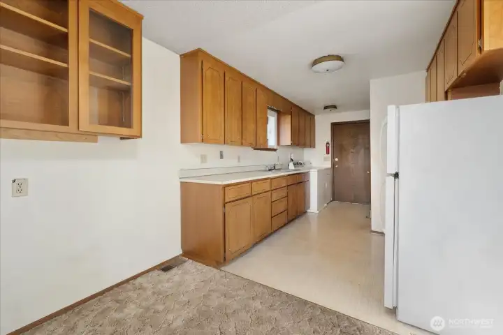 Eating area and kitchen in ADu