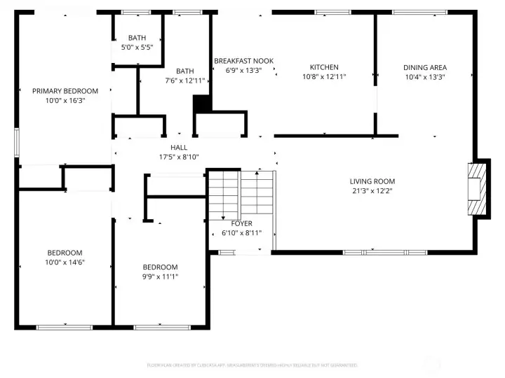 Upper level floor plan of the main home