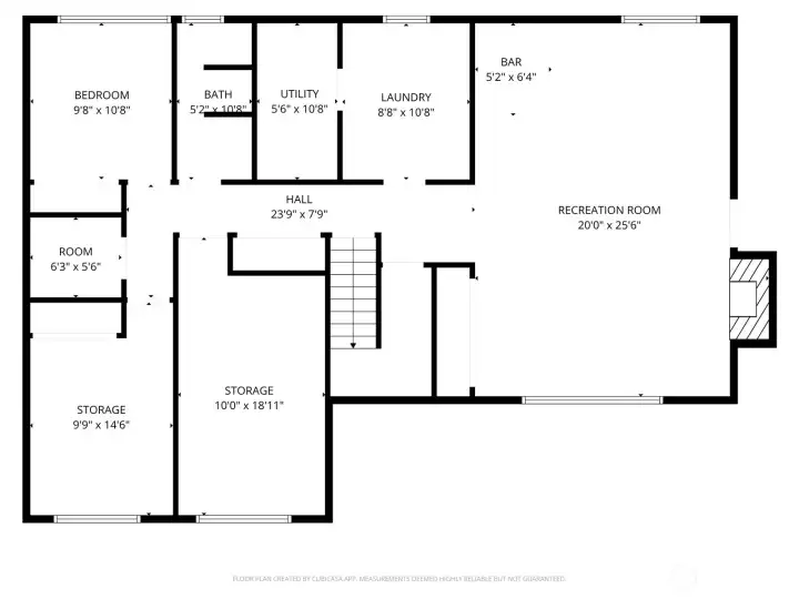 Lower level floor plan of the main home