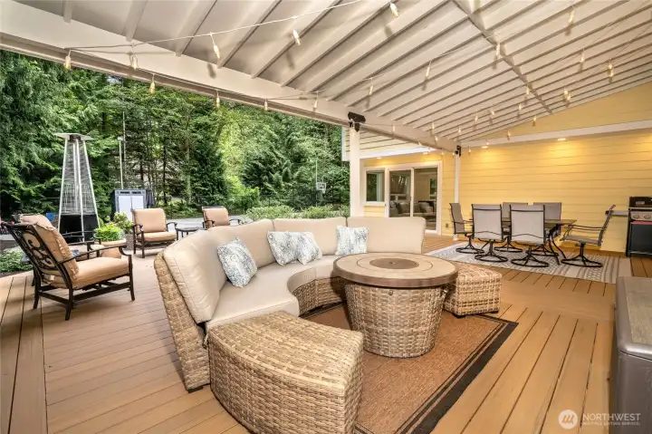Amazing patio is half covered