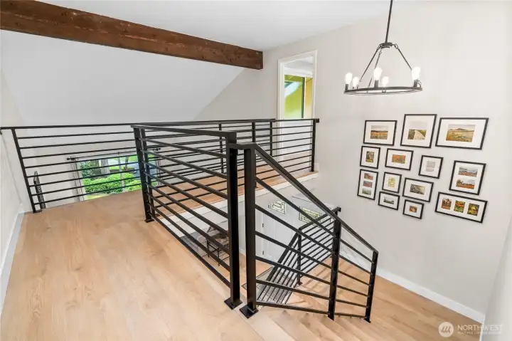 Staircase and exposed beams!