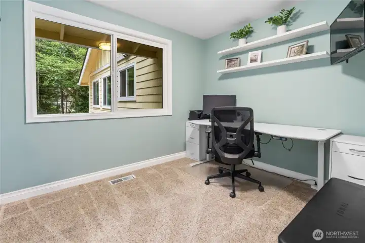 Private office upstairs is set away from other 3 bedrooms and has backyard views
