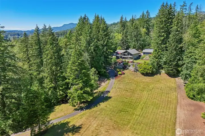 Paved driveway winding all the way to your private abode!