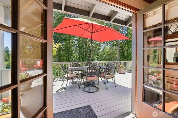 French doors from the dining room