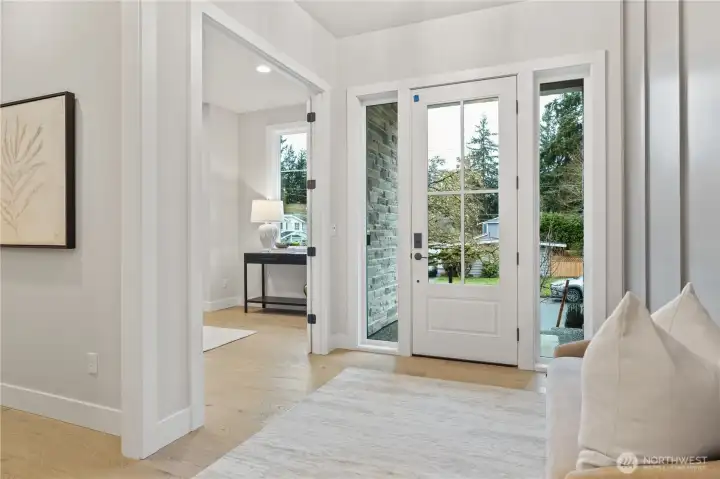 Sunlit entry foyer