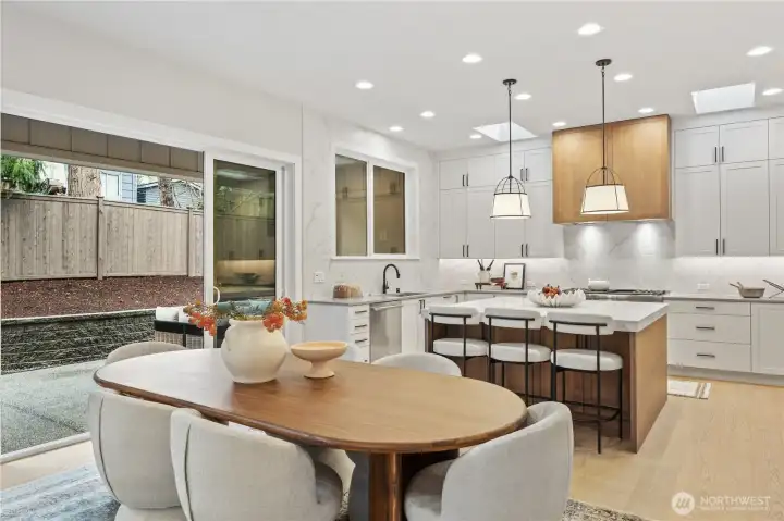 Breakfast nook opens to spacious covered patio