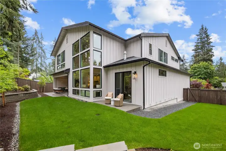 Spacious, fully fenced lot with just the right amount of lawn and garden space