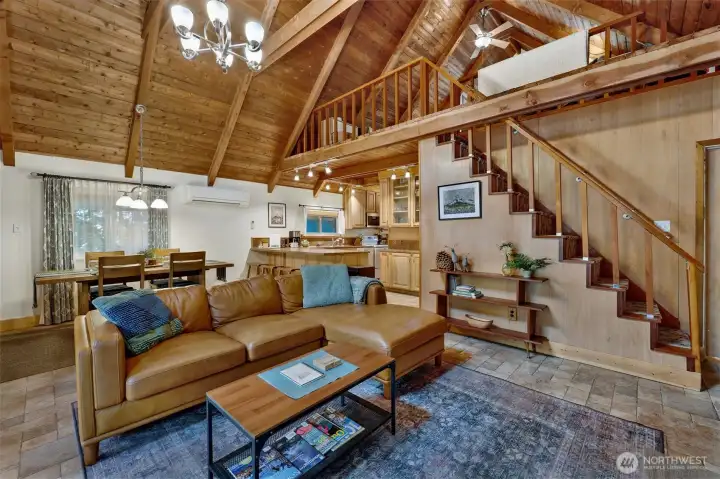 Stairs to Loft with Handrails on Both Sides
