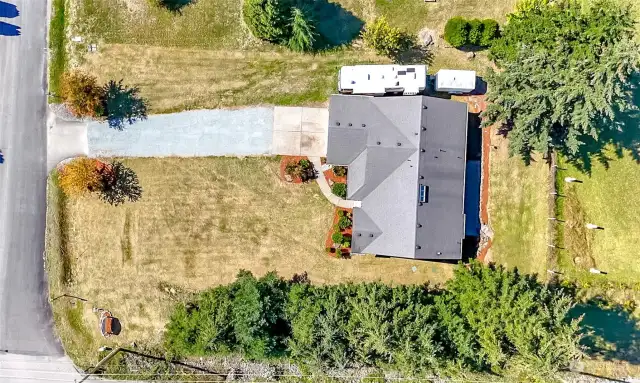 Aerial view of 1/2 acre lot