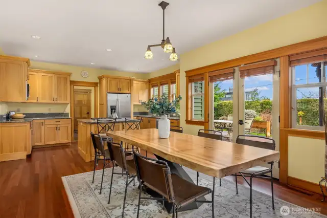 Dining area is just steps from the well appointed kitchen.