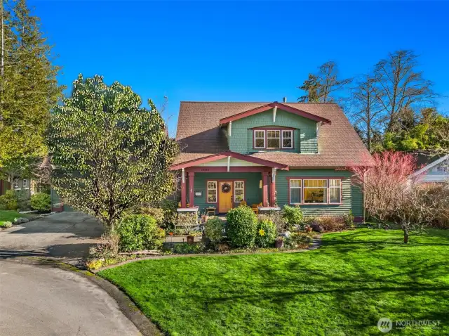 Traditional craftsman home on a large lot.