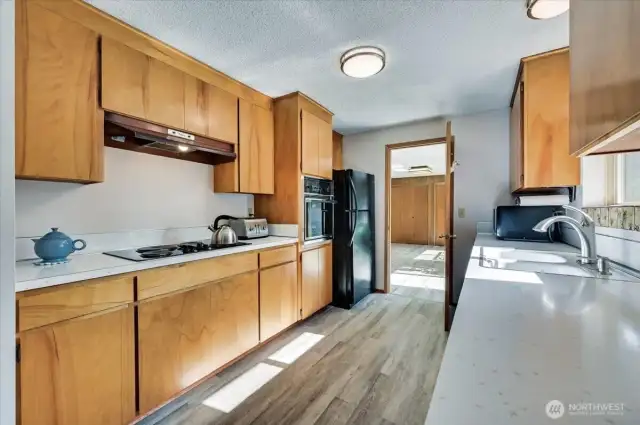 Kitchen with solid wood cabinets
