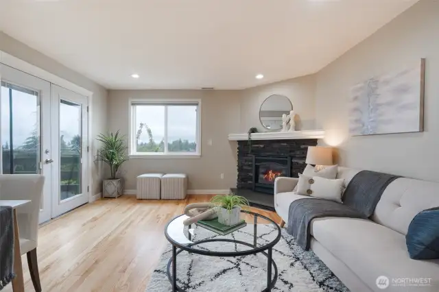 Newly refinished hardwood floors