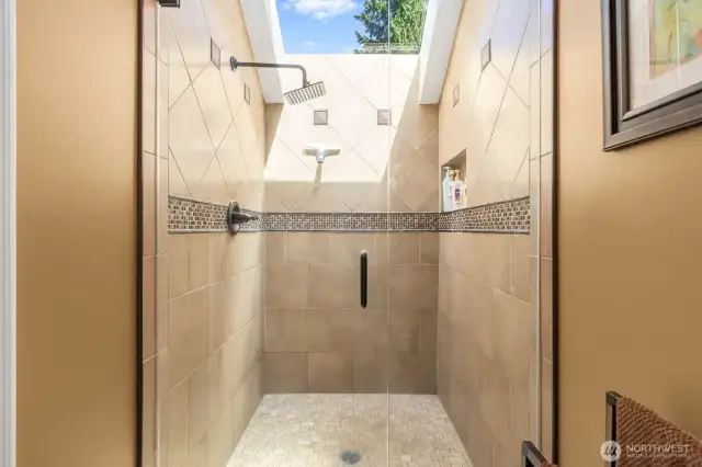 Shower under the blue sky!