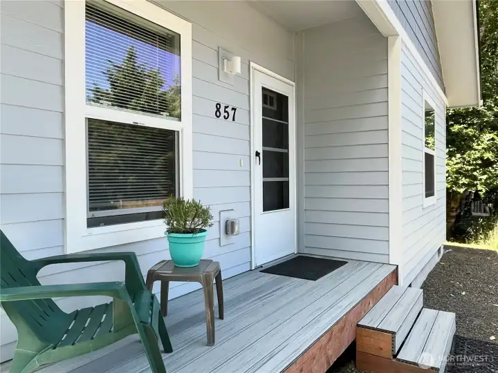 Covered porch makes a great spot to watch   the deer slowly walk by. Listen to the Ocean   Roar from the comfort of your cozy beach   cottage