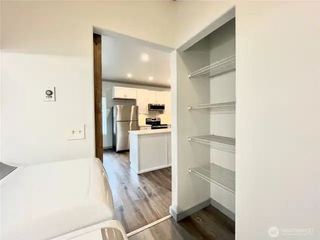 View of the Laundry room and kitchen. Washer and Dryer Stay!